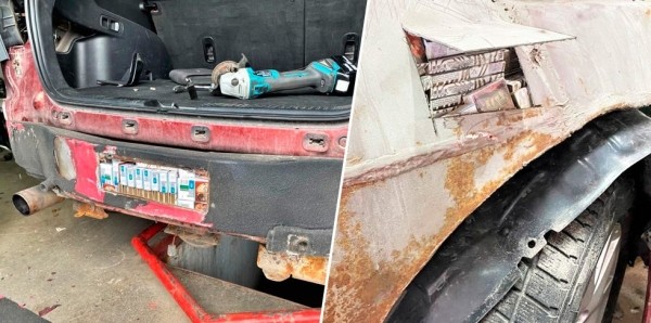 Эта Mazda стала «сейфом» для сигарет. Белорус смог проехать на ней в Литву, а потом попался на мелочи