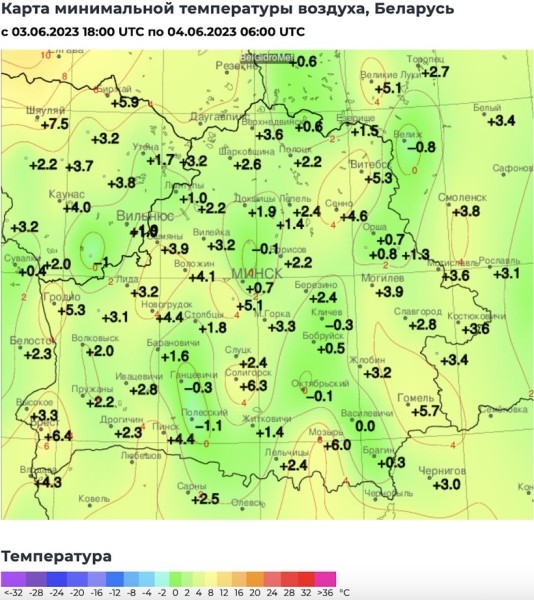 Посмотрели, где в Беларуси был мороз в июне
